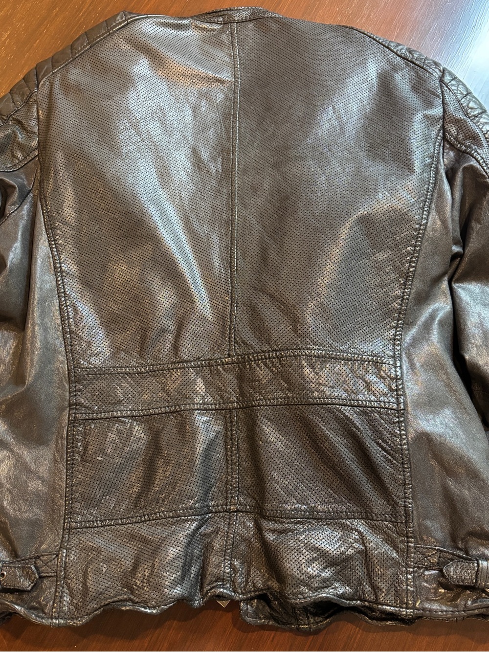 Scotch & Soda Men's Black Leather Motorcycle Jacket - Picture 10 of 14